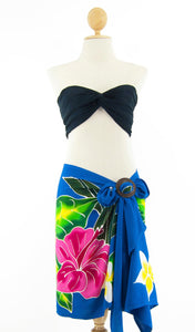 Short Hand-Painted Sarong with Fringe